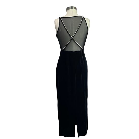 CDC Vintage Black Velvet Maxi Dress Size Small Y2K Whimsigoth Evening Gown - Picture 2 of 8